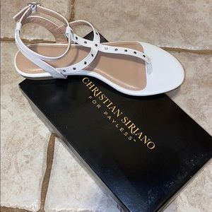 White sandals from Christian Siriano for Payless
